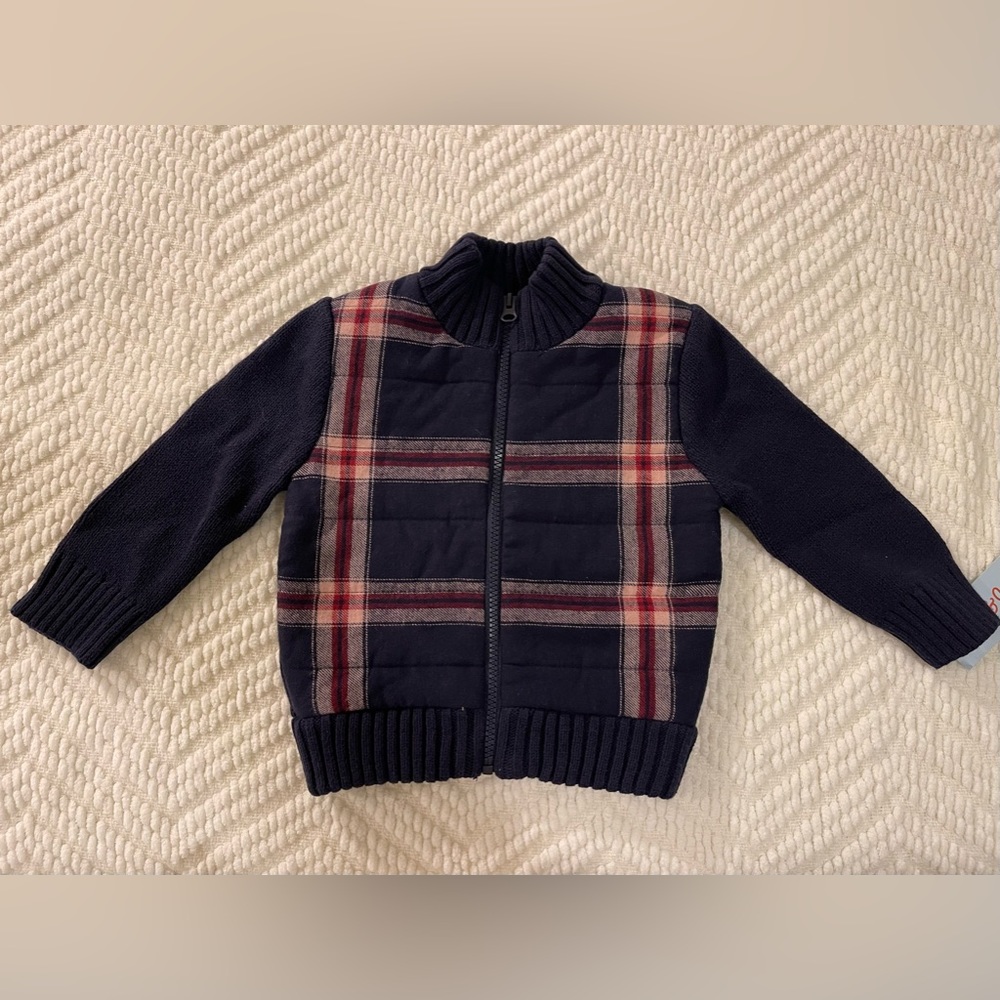 Cat & Jack Quilted Zip-Up Sweater NWT
